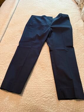 Women’s Ankle, Flat Front Navy Dress Pants - Classic Tailored Fit